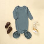 Long Sleeve Knotted Sleeping Gown - Image 3