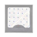 Periwinkle Diamond Polka Dot Bamboo Hooded Towel and Washcloth Set - Image 2