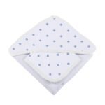 Periwinkle Diamond Polka Dot Bamboo Hooded Towel and Washcloth Set - Image 5