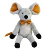 Mouse Misty No. 2 plush toy with bow and striped belly by Happy Horse