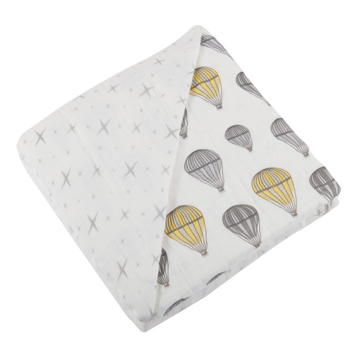 Hot air balloon and northern star bamboo muslin newcastle blanket | cloudybébé baby product