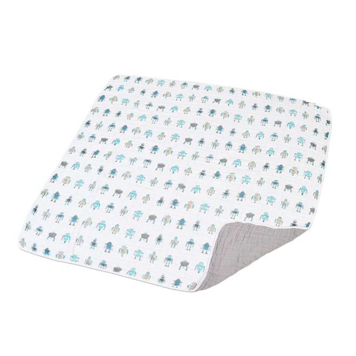 Robots cotton muslin newcastle blanket | cloudybébé baby product