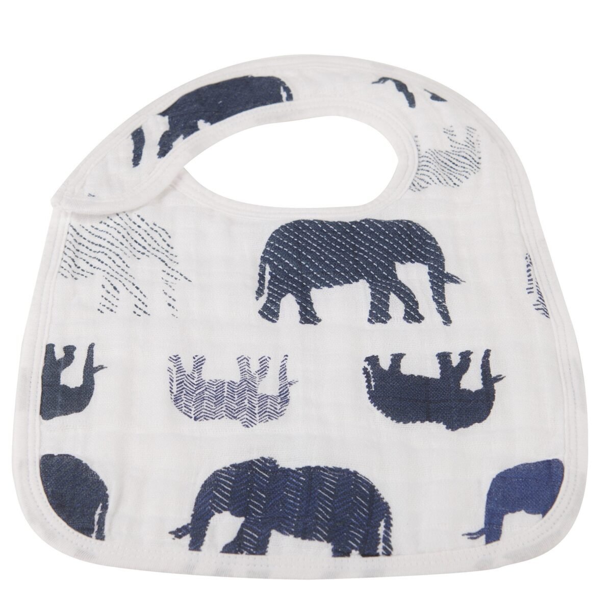 In the wild elephant cotton muslin snap bibs 3pk | cloudybébé baby product