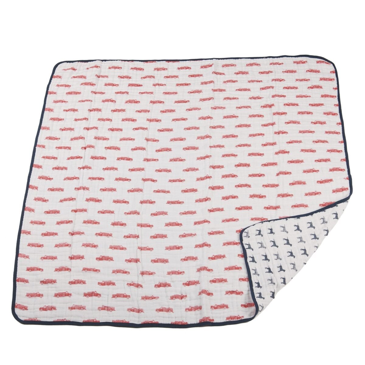Fire truck and dalmatian cotton muslin newcastle blanket | cloudybébé baby product