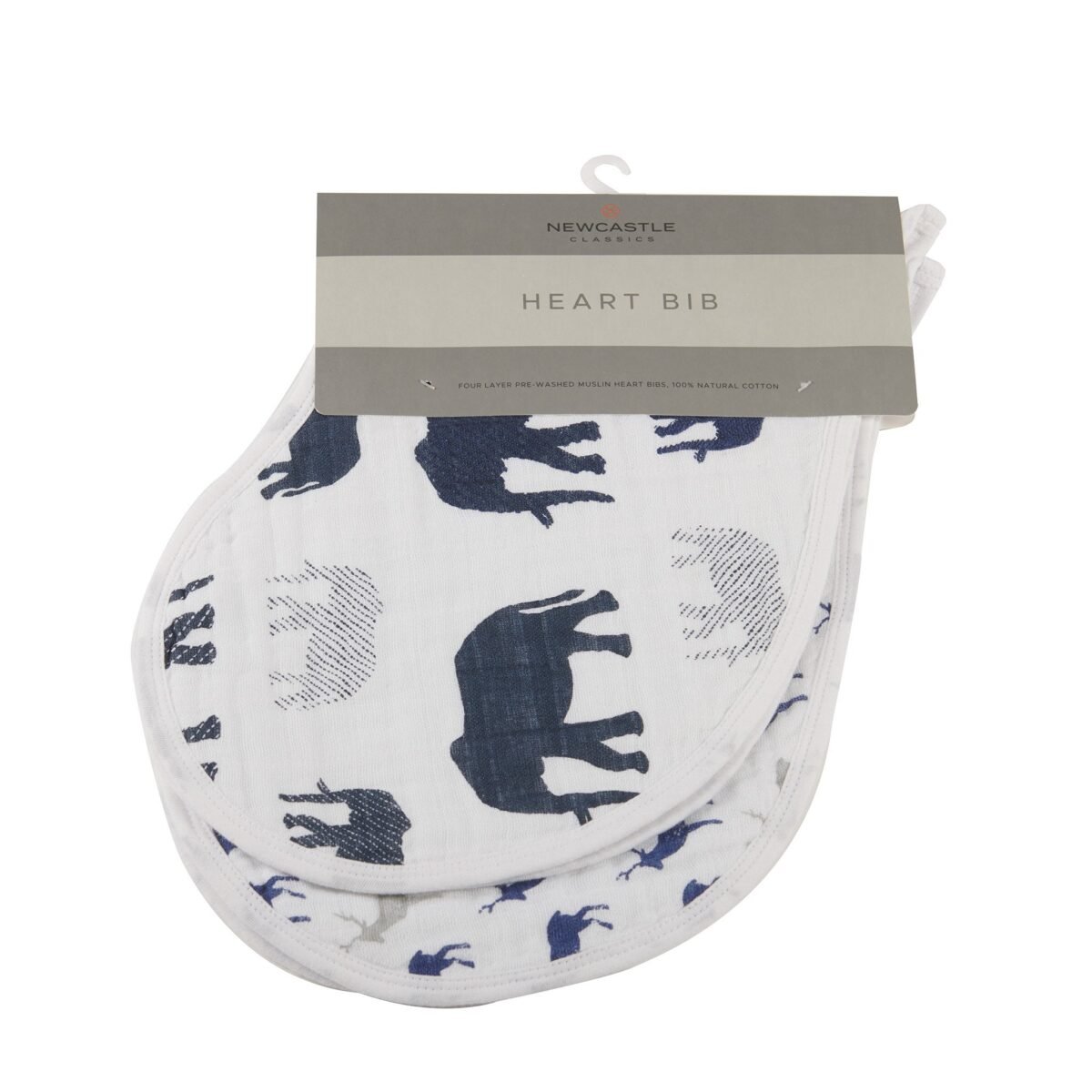 In the wild elephant cotton burp cloth bib 2pk | cloudybébé baby product