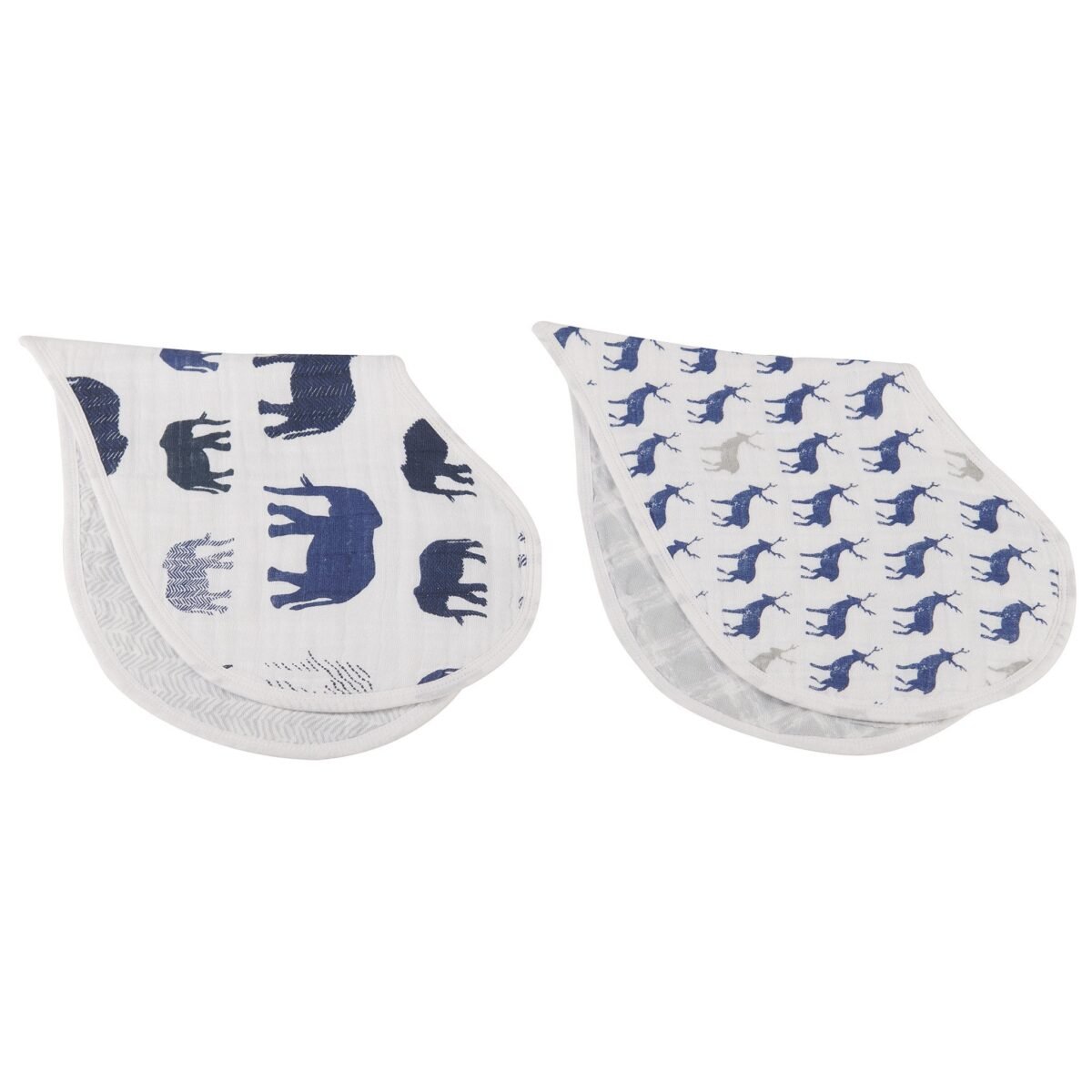 In the wild elephant cotton burp cloth bib 2pk | cloudybébé baby product