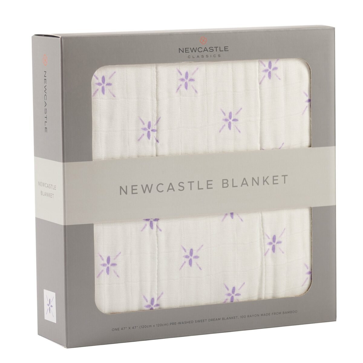 "luxurious lavender flower bamboo muslin blanket - soft and cozy baby blanket featuring a delicate lavender flower design. Perfect for newborns and infants. Ideal for snuggling and nap time. "