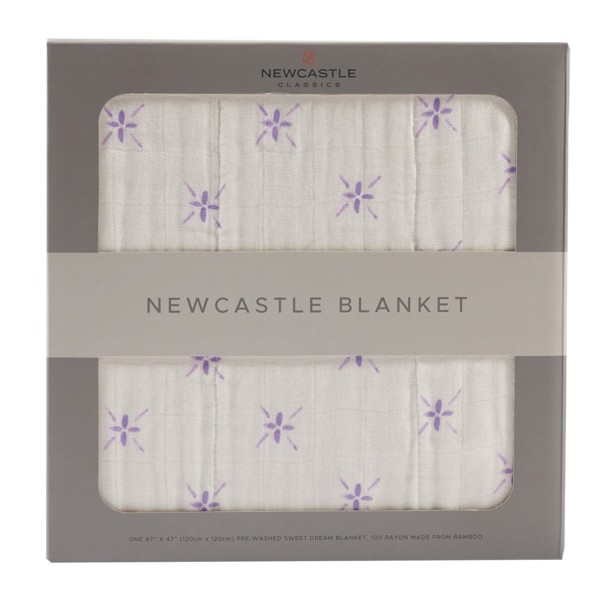 "luxurious lavender flower bamboo muslin blanket for newborns, featuring a soft and delicate design. Perfect for cozy snuggles and peaceful sleep. Ideal for moms seeking comfort and style. "