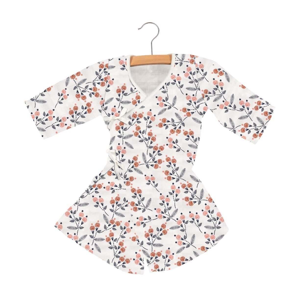 Dahlia floral bamboo newcastle mini robe | cloudybébé baby product