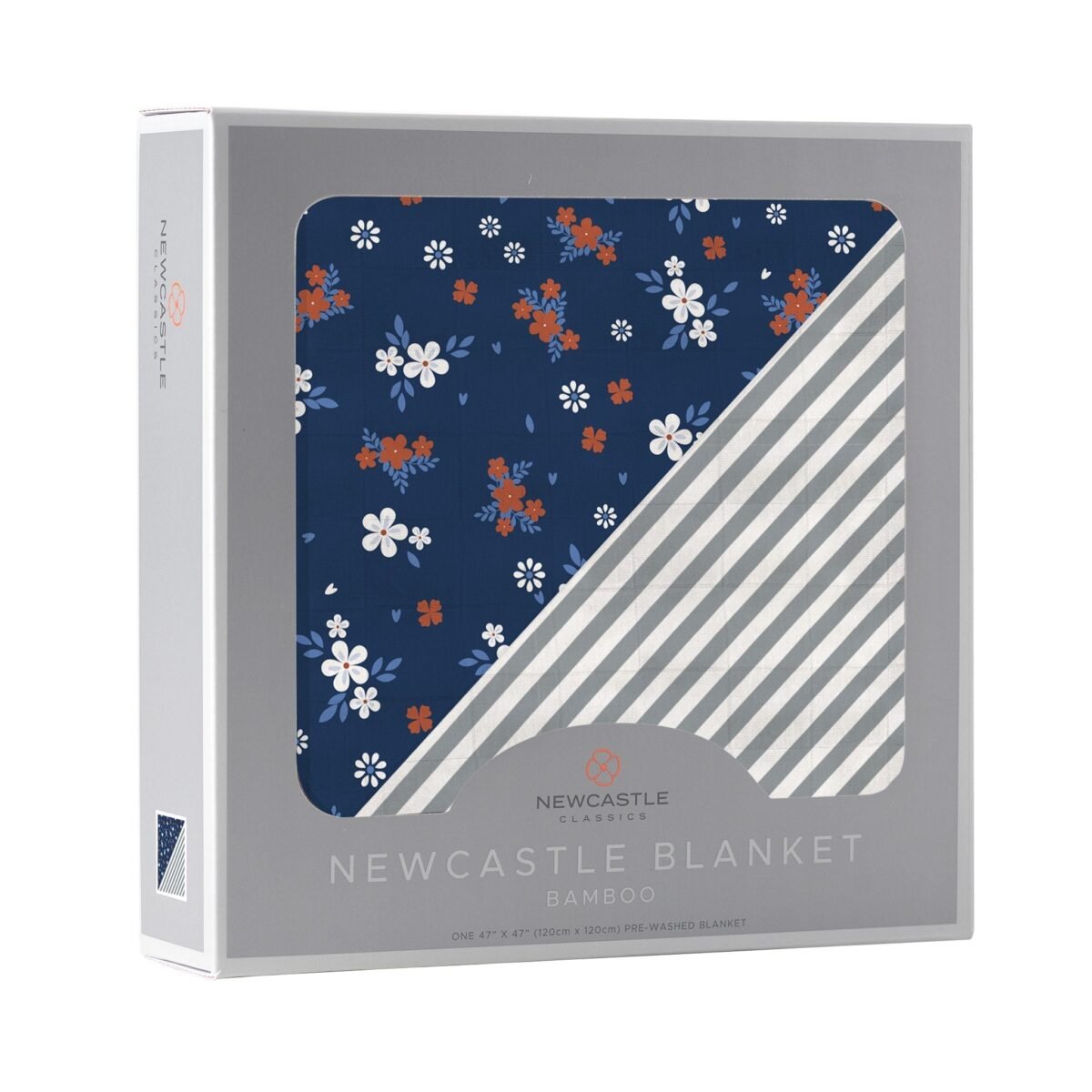 Serenity and finley stripe bamboo muslin newcastle blanket | cloudybébé baby product