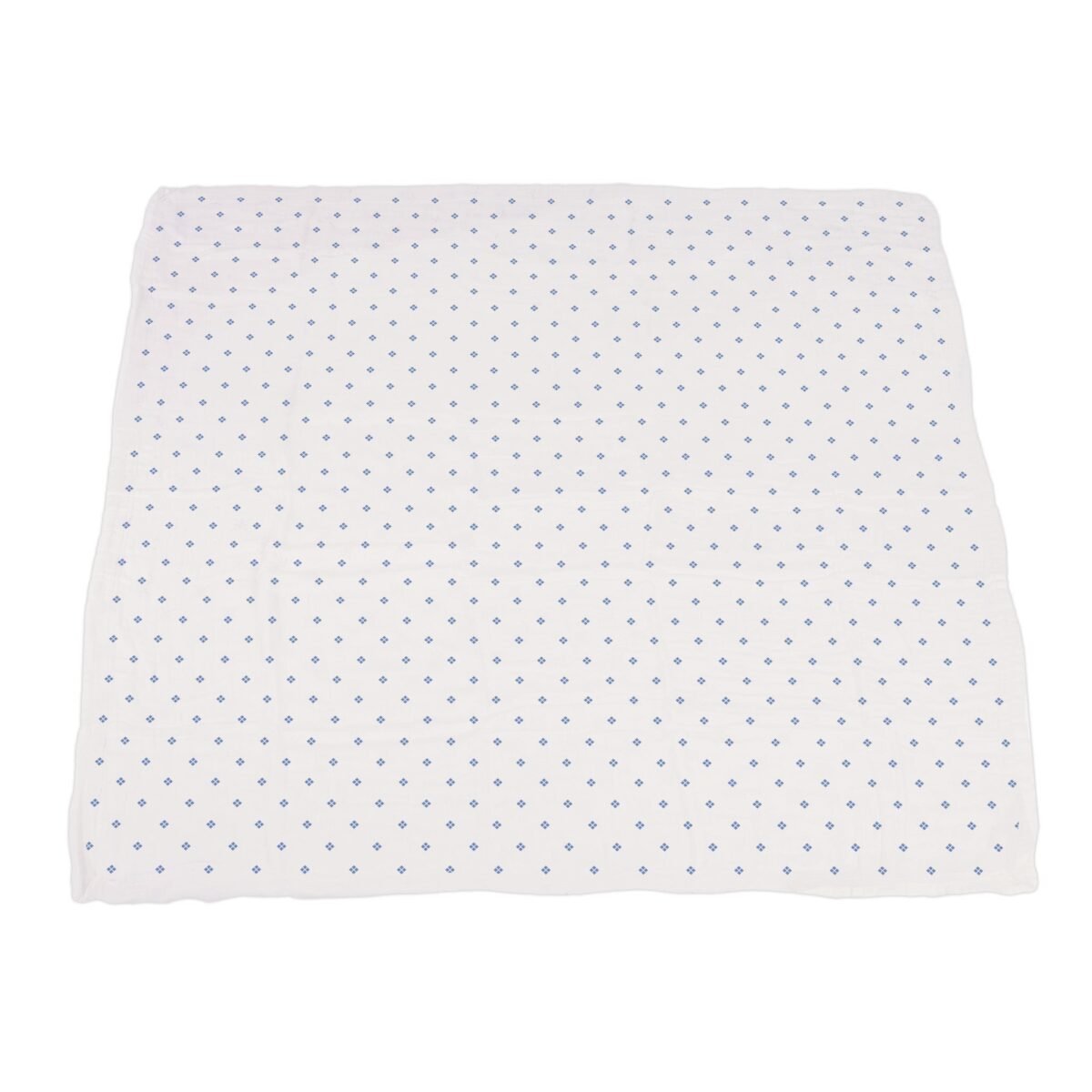 Powder pink bunnies and periwinkle diamond polka dot bamboo newcastle blanket | cloudybébé baby product