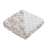 "Luxurious Wildflowers & Periwinkle Diamond Polka Dot Bamboo Blanket, a must-have baby blanket for a stylish and cozy nursery decor."