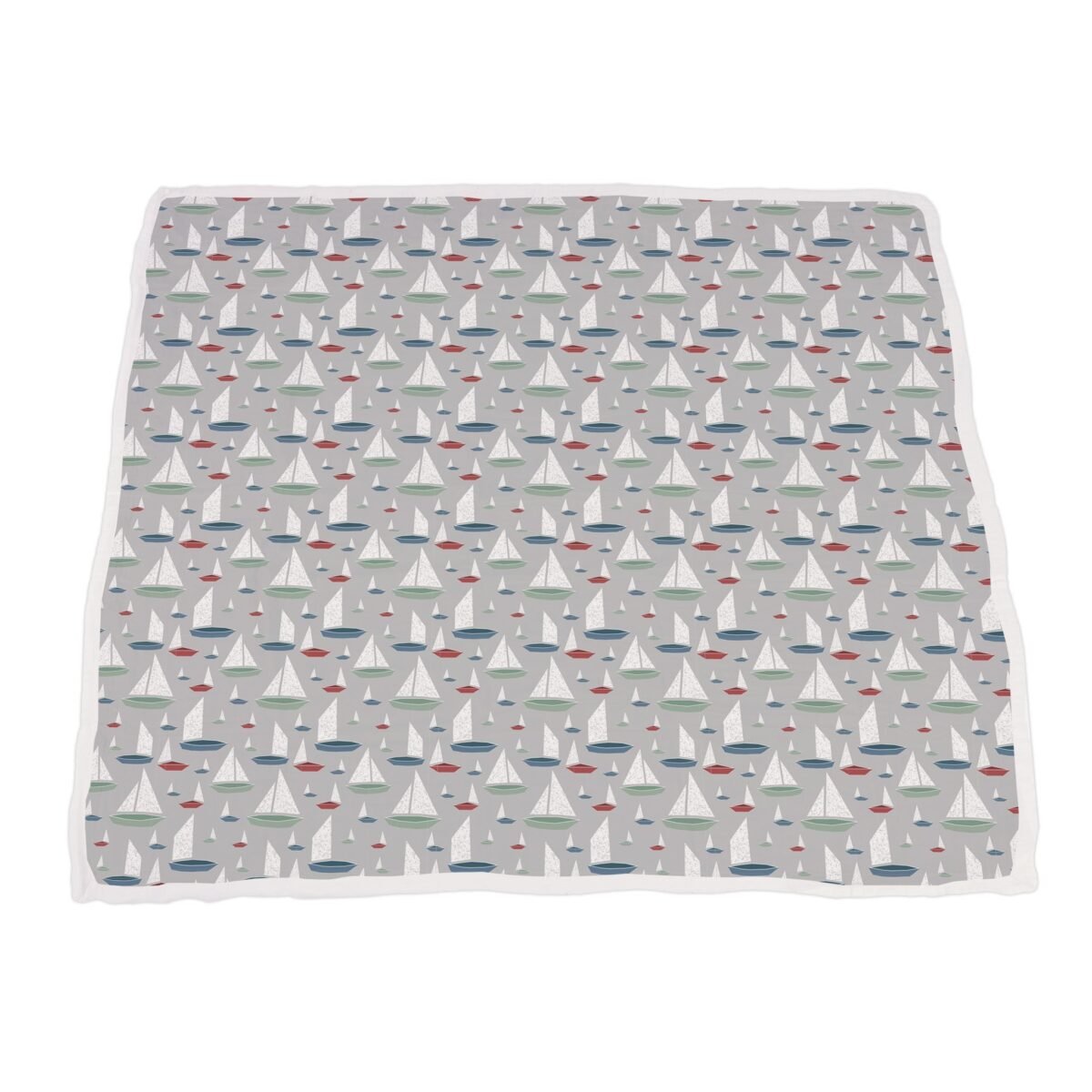 Ocean palm trees and marina sailboats bamboo newcastle blanket | cloudybébé baby product