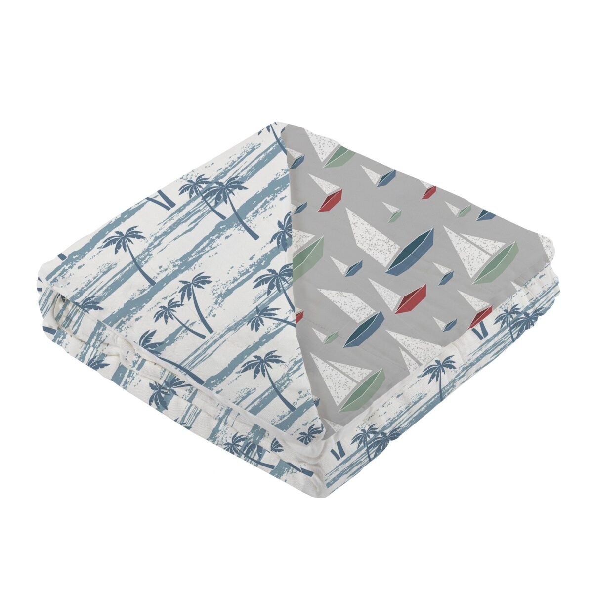 Ocean palm trees and marina sailboats bamboo newcastle blanket | cloudybébé baby product