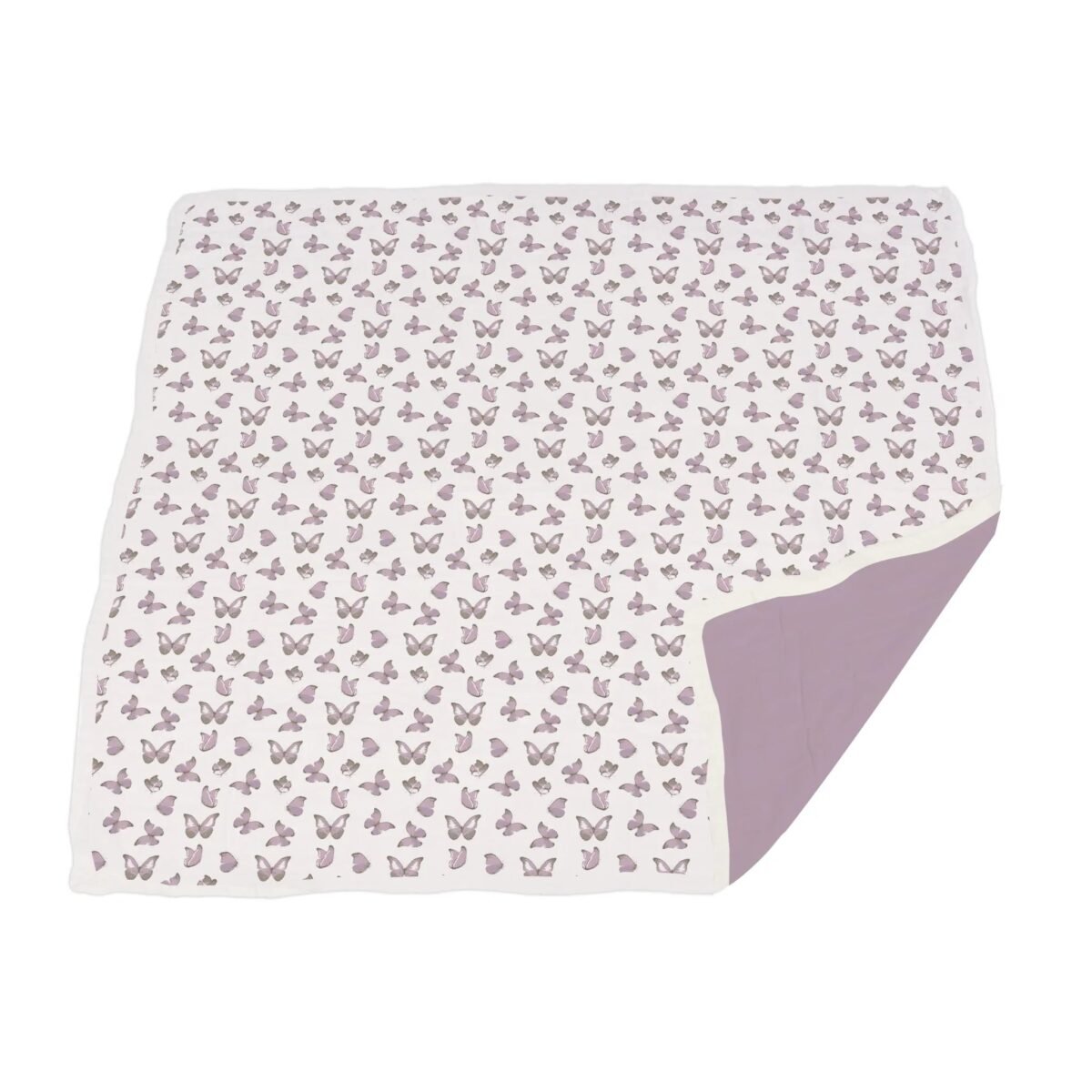Winsome butterflies and orchid lavender cotton newcastle blanket | cloudybébé baby product