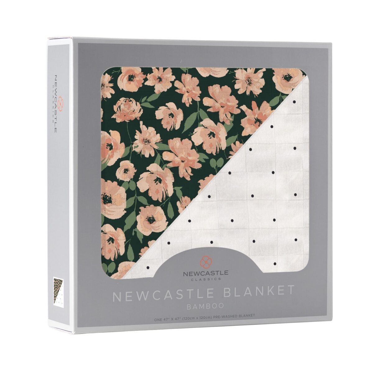 Canyon sunset flowers and white polka dot newcastle blanket | cloudybébé baby product