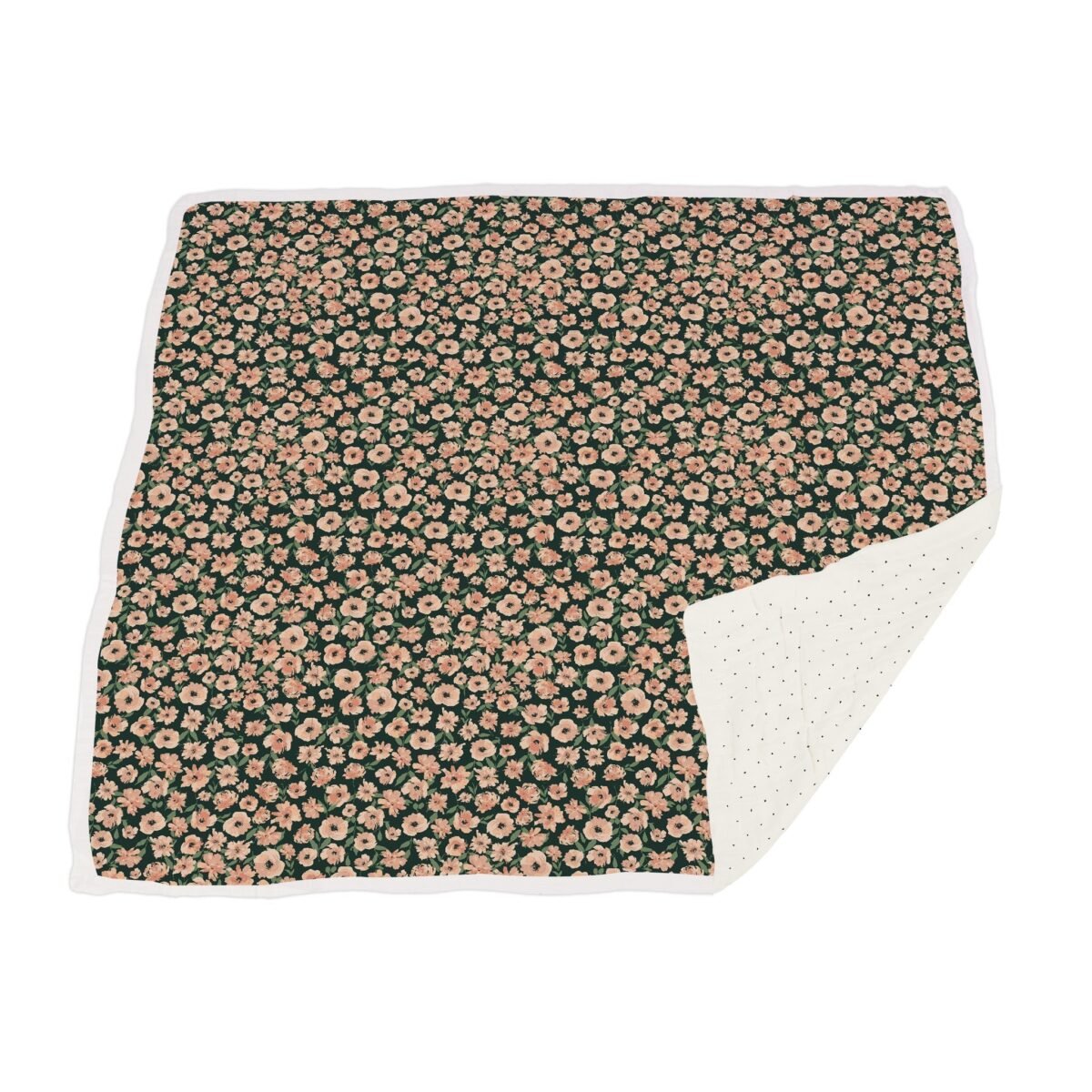 Canyon sunset flowers and white polka dot newcastle blanket | cloudybébé baby product