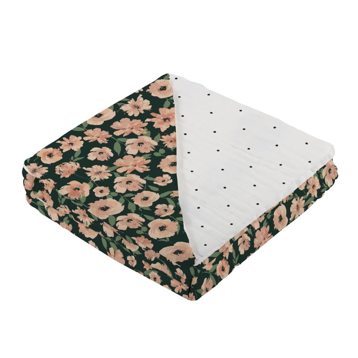 Canyon sunset flowers and white polka dot newcastle blanket | cloudybébé baby product