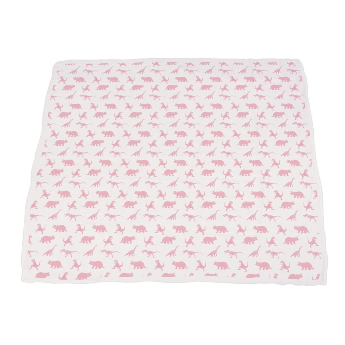 Pink dinosaurs & pink polka dot bamboo newcastle blanket | cloudybébé baby product
