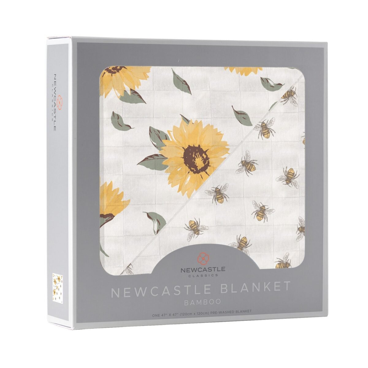 Sunflower farm and honey bee newcastle blanket | cloudybébé baby product