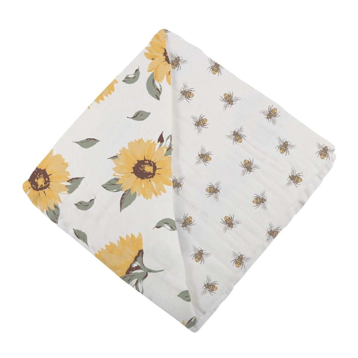 Sunflower farm and honey bee newcastle blanket | cloudybébé baby product