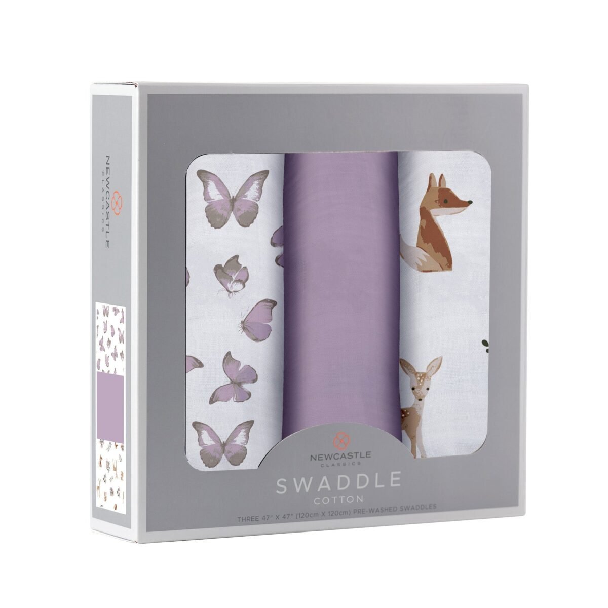 Mountain meadow swaddle 3 pack; sierra fox & butterfly | cloudybébé baby product