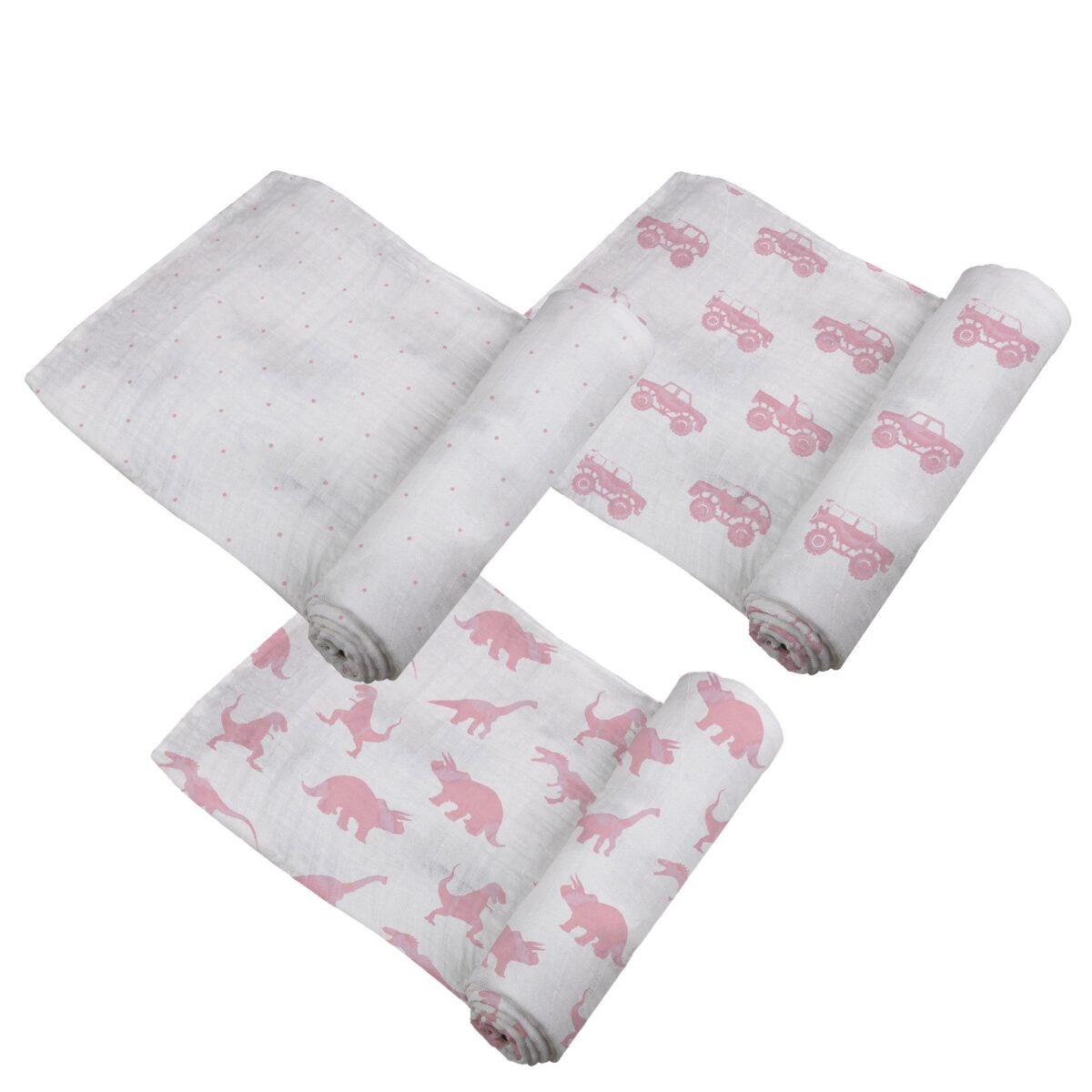 Pretty in pink bamboo muslin swaddle 3pk | cloudybébé baby product