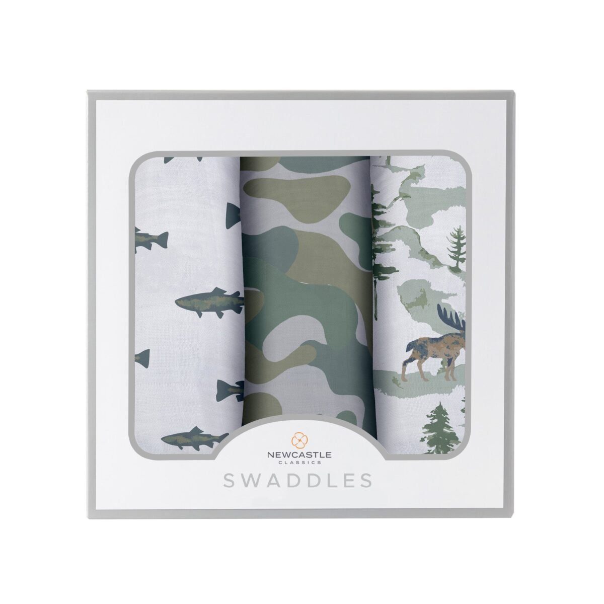 Gone fishing bamboo swaddle 3 pack | cloudybébé baby product