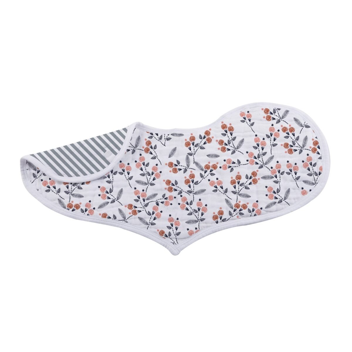 Blooms floral bamboo heart bib 2pk | cloudybébé baby product