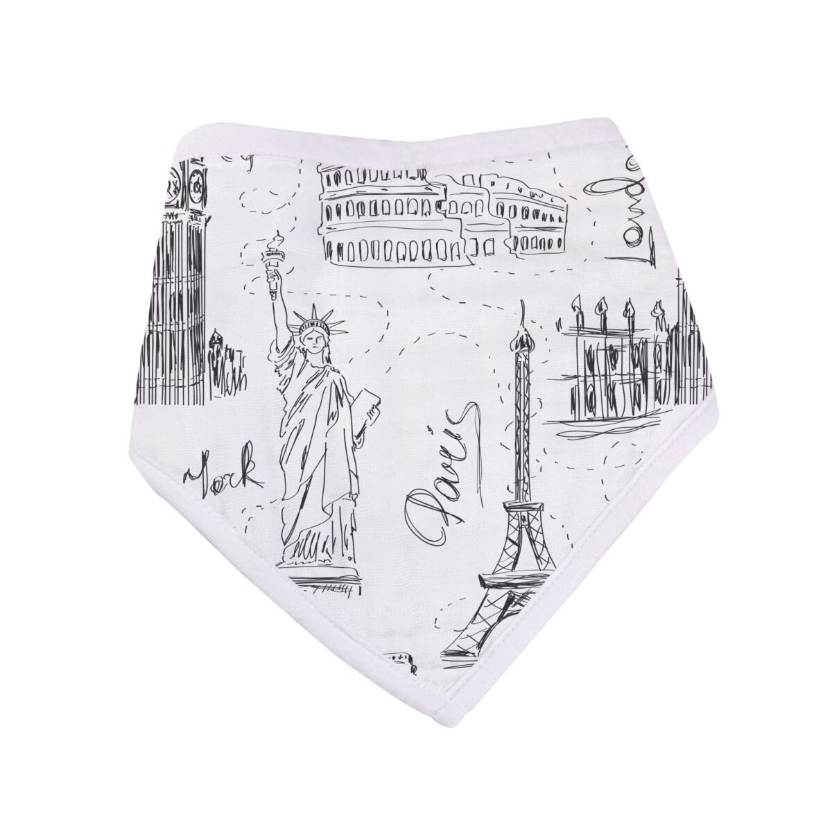 London, paris, new york bandana bib - set of 3 | cloudybébé baby product
