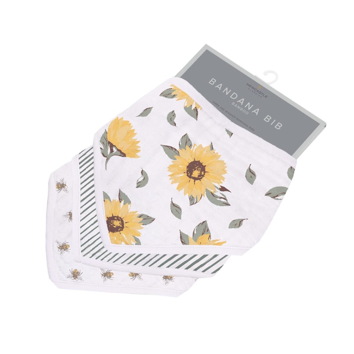 "luxurious bamboo bandana bibs set in stunning sunrise to sunset design, perfect for stylish and practical feeding times. Ideal for babies, these absorbent bibs are a must-have accessory. "