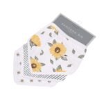 "Luxurious Bamboo Bandana Bibs set in stunning Sunrise to Sunset design, perfect for stylish and practical feeding times. Ideal for babies, these absorbent bibs are a must-have accessory."
