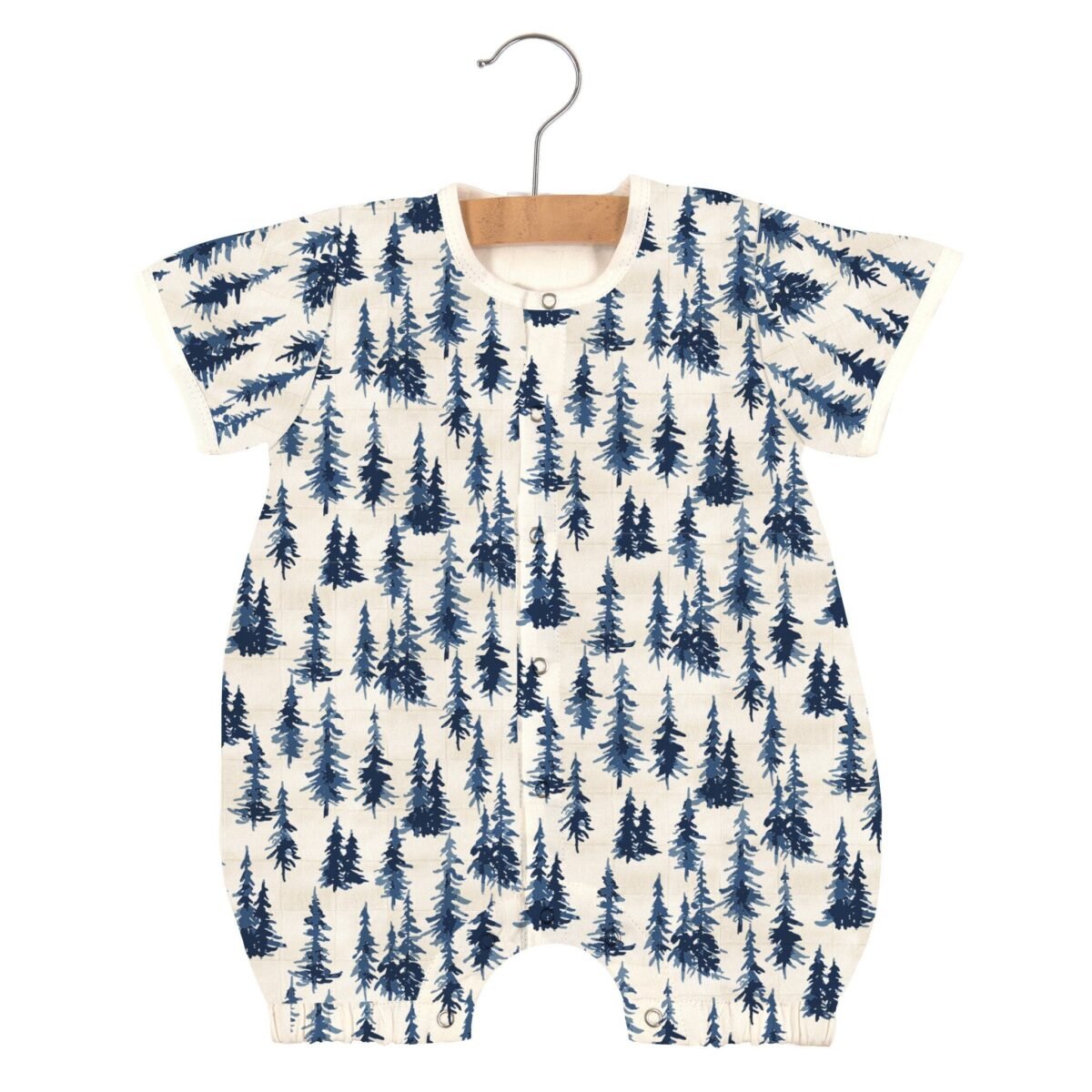 Indigo forest bamboo newcastle mini romper | cloudybébé baby product