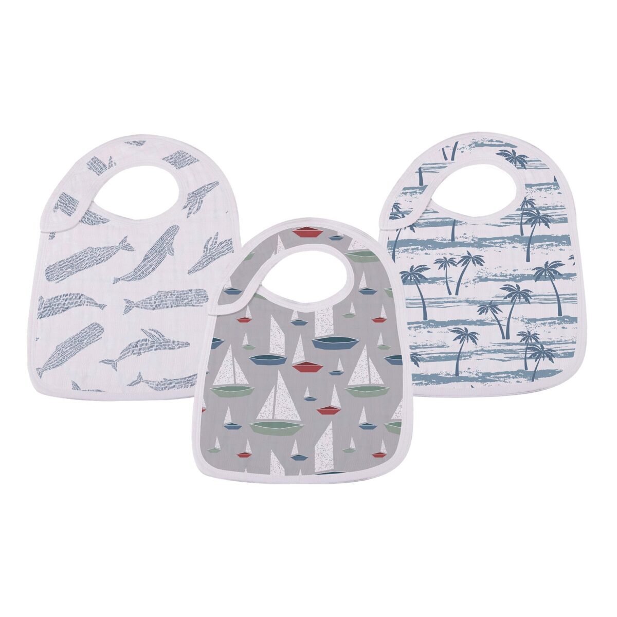 Ocean tides bamboo snap bibs | cloudybébé baby product