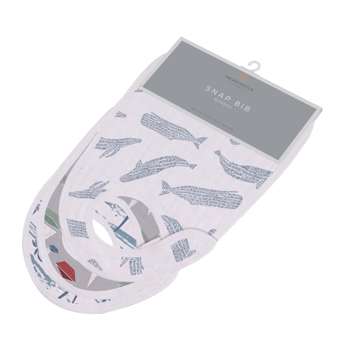 Ocean tides bamboo snap bibs | cloudybébé baby product