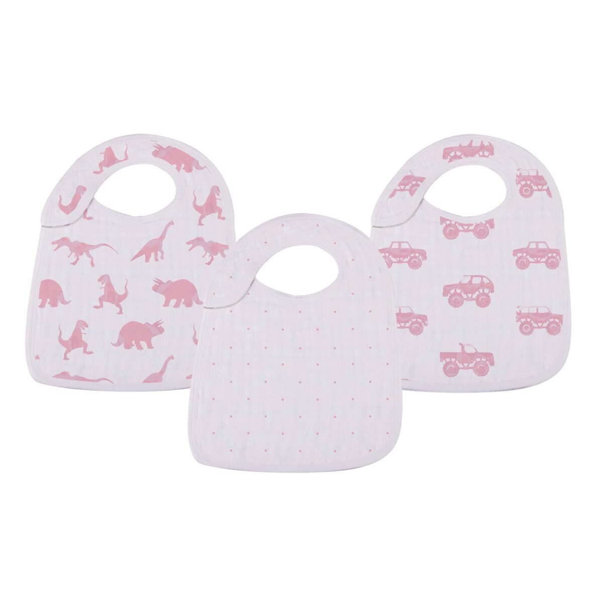Pretty in pink bamboo snap bibs 3pk | cloudybébé baby product