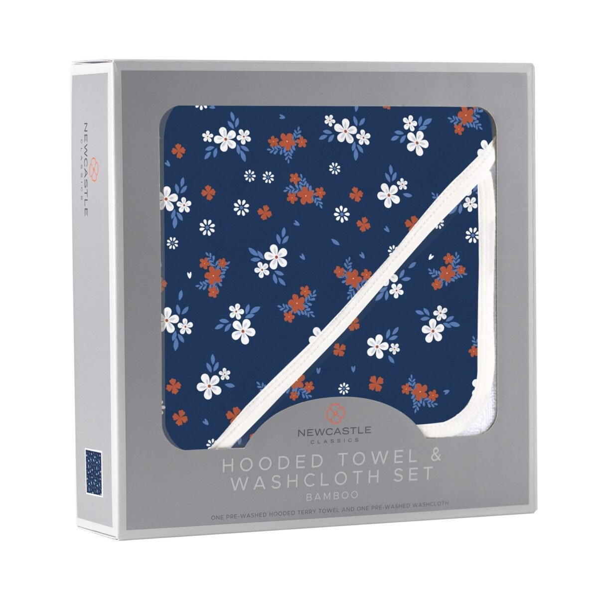 Serenity floral bamboo hooded towel and washcloth set | cloudybébé baby product