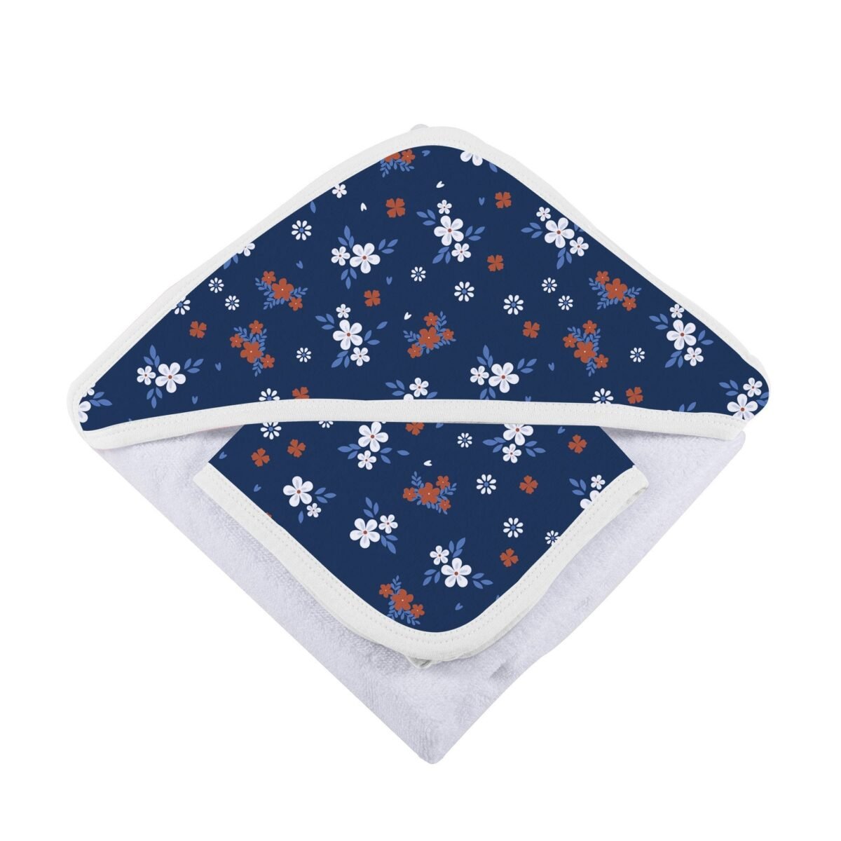 Serenity floral bamboo hooded towel and washcloth set | cloudybébé baby product