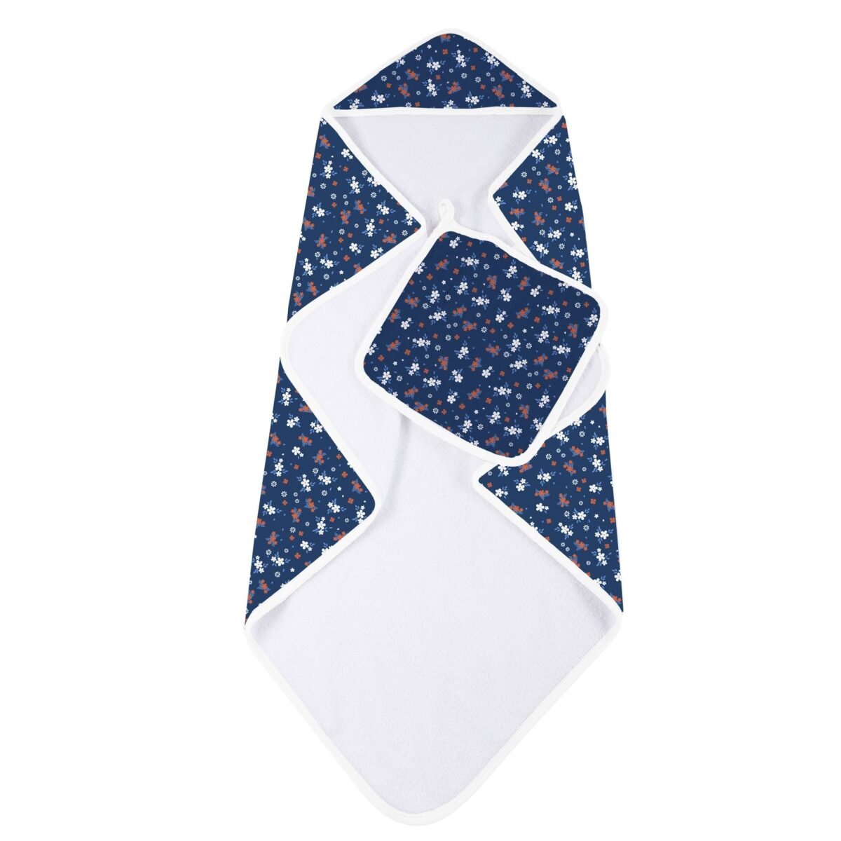 Serenity floral bamboo hooded towel and washcloth set | cloudybébé baby product