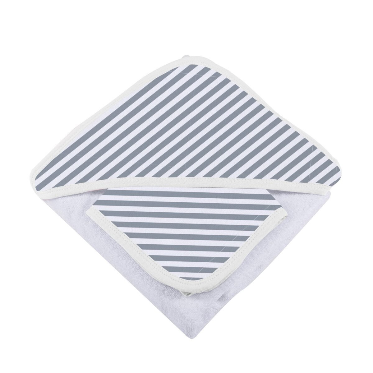 Finley stripe bamboo hooded towel and washcloth set | cloudybébé baby product