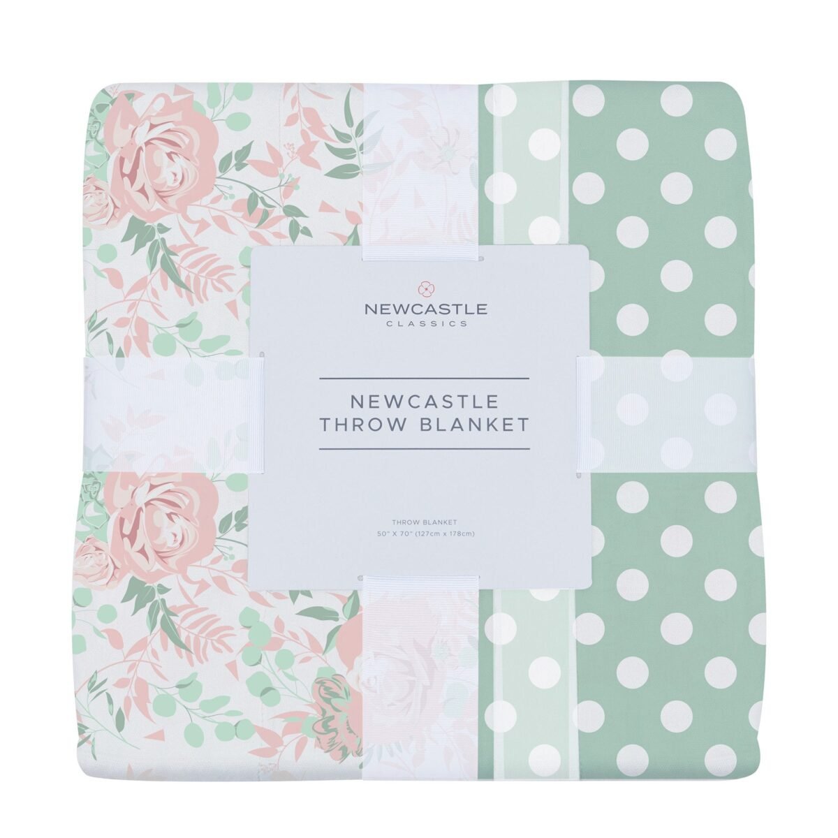 Desert rose and jade polka dot cotton muslin throw blanket | cloudybébé baby product