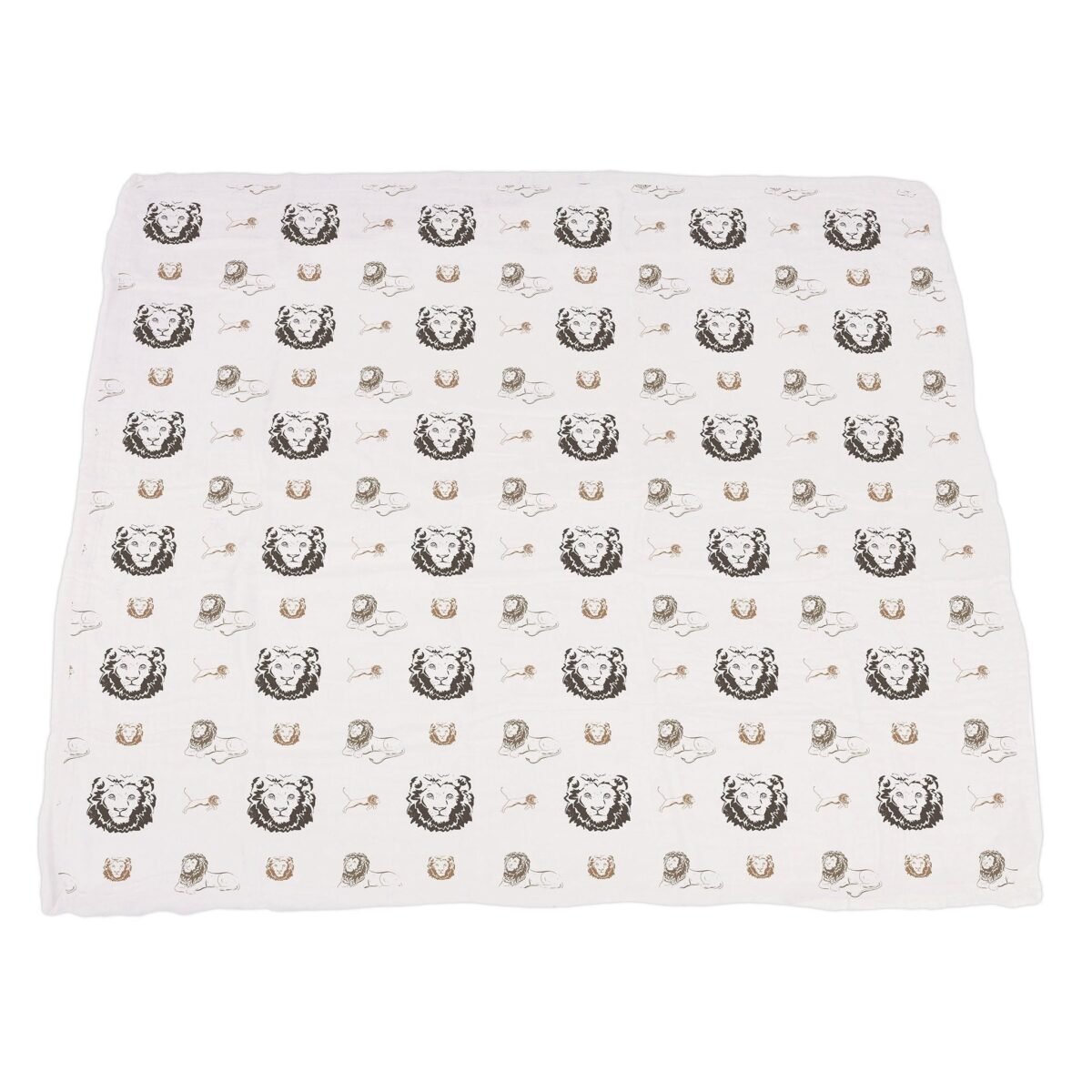 Hear me roar lion and rhinos and elephants bamboo newcastle blanket | cloudybébé baby product