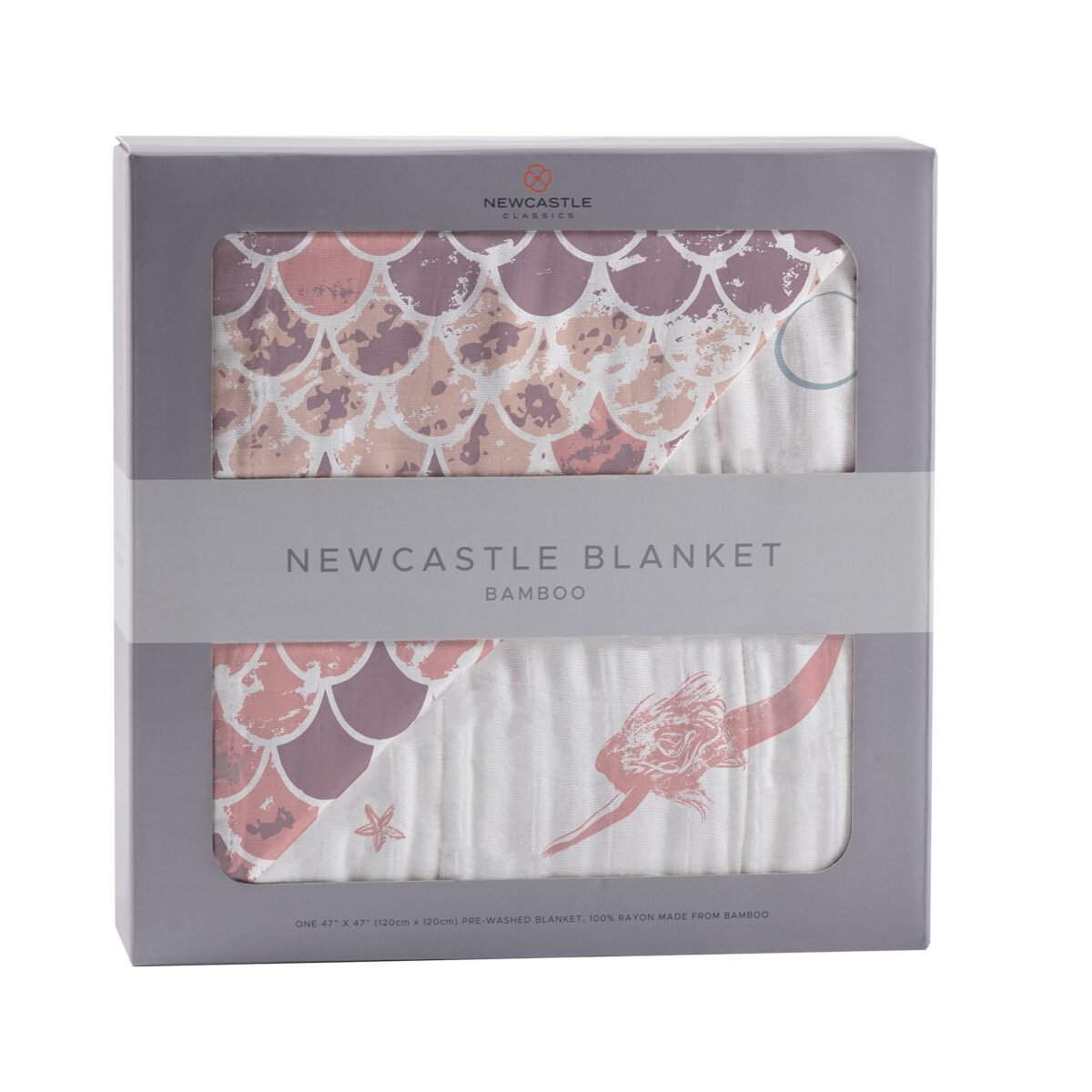 Mermaids and scales bamboo muslin newcastle blanket | cloudybébé baby product