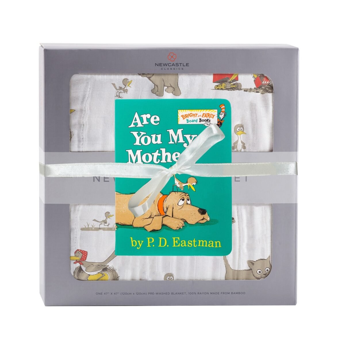 Are you my mother? Bamboo muslin newcastle blanket with book set | cloudybébé baby product
