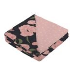 "Luxurious Peonies & Pearl Polka Dot Bamboo Baby Blanket featuring elegant floral and polka dot patterns for newborns, a cozy and stylish essential."