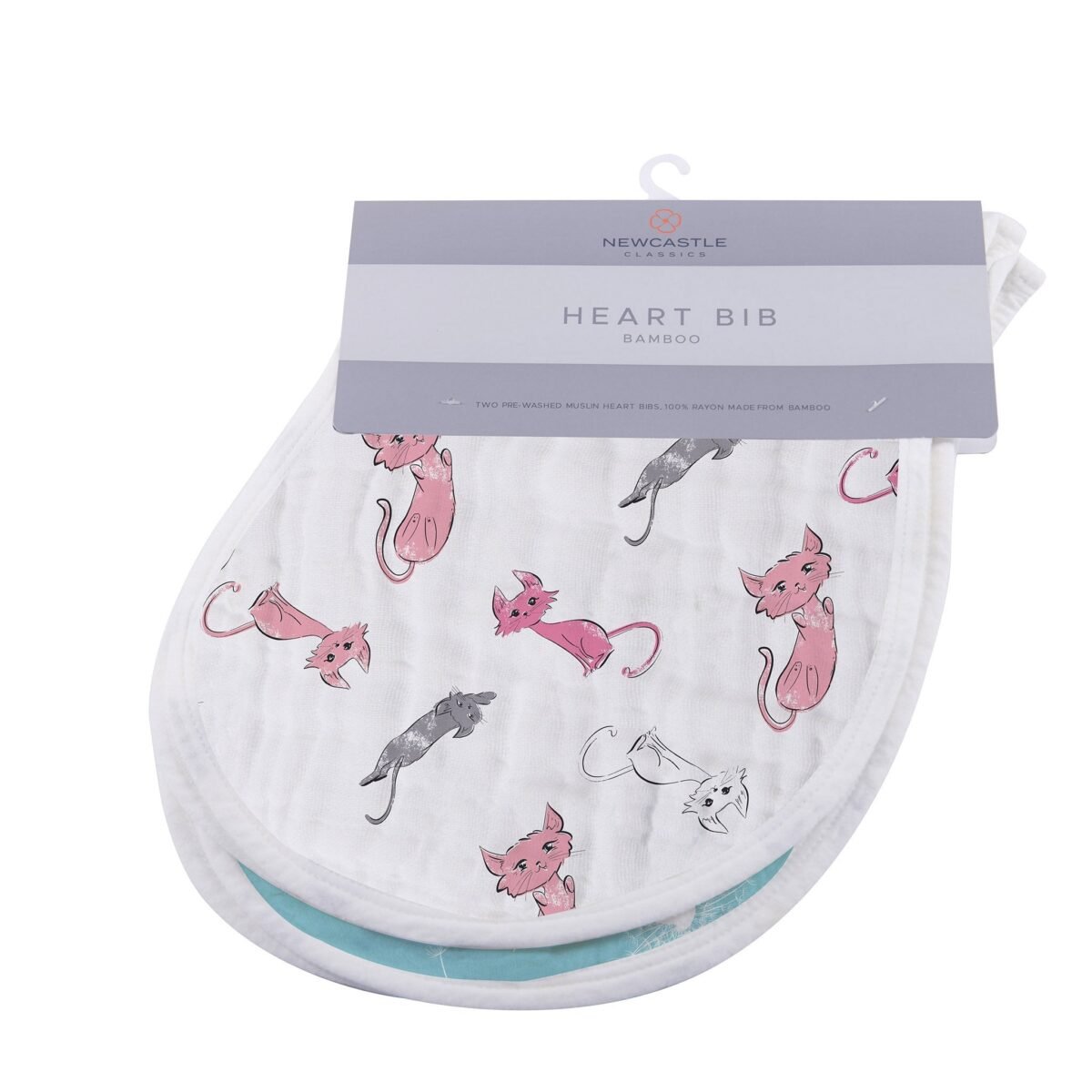 Dandelions bamboo heart bib 2pk | cloudybébé baby product