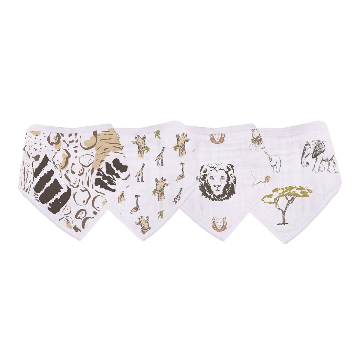 On the savannah bamboo bandana bibs 4pk | cloudybébé baby product