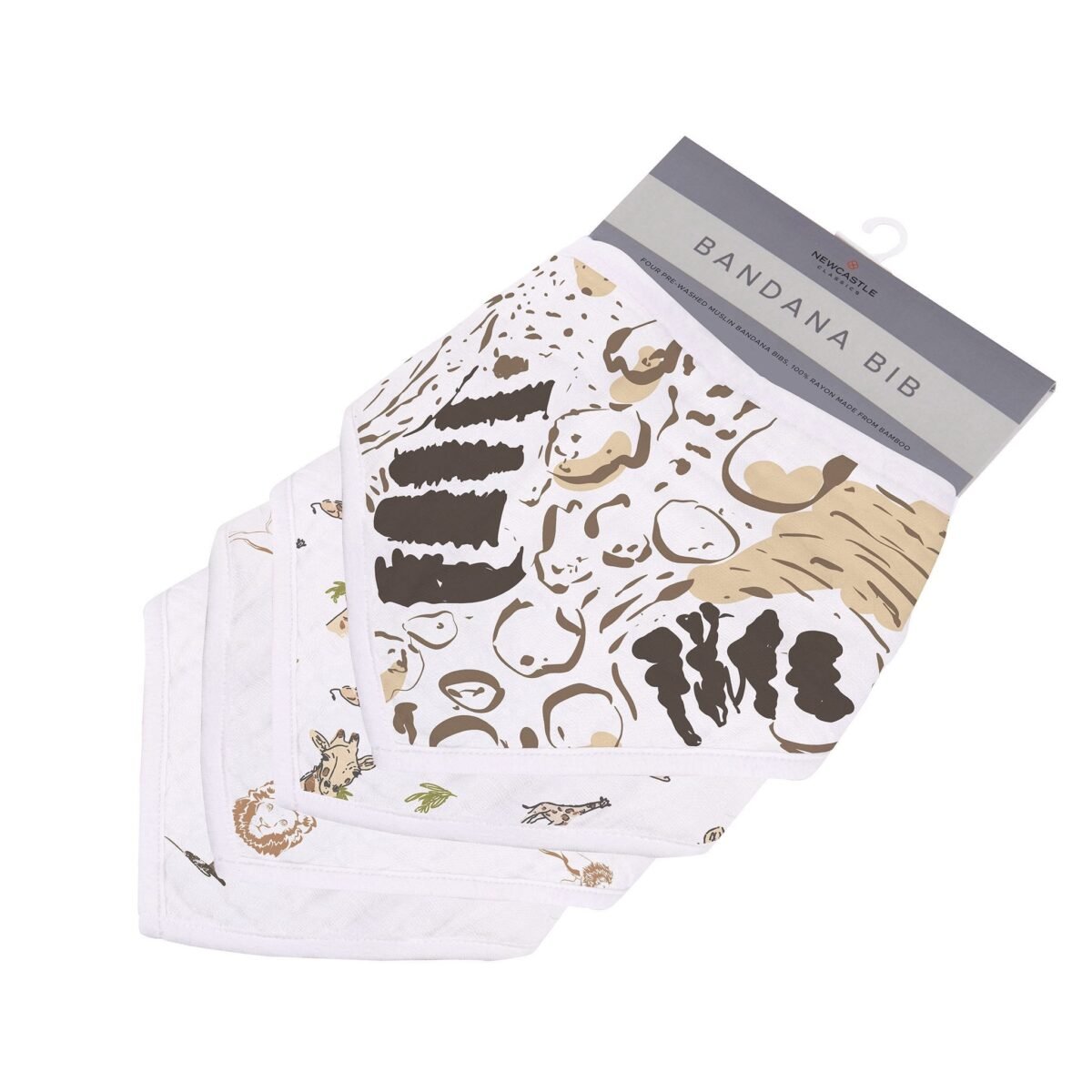 On the savannah bamboo bandana bibs 4pk | cloudybébé baby product
