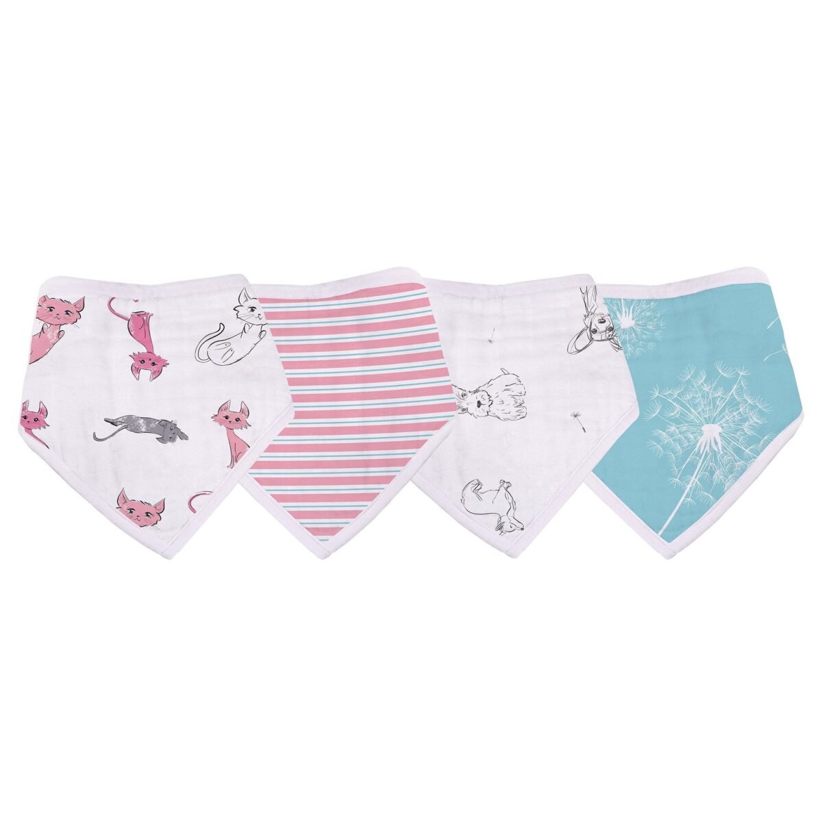 Dandelions bamboo bandana bib 4pk | cloudybébé baby product