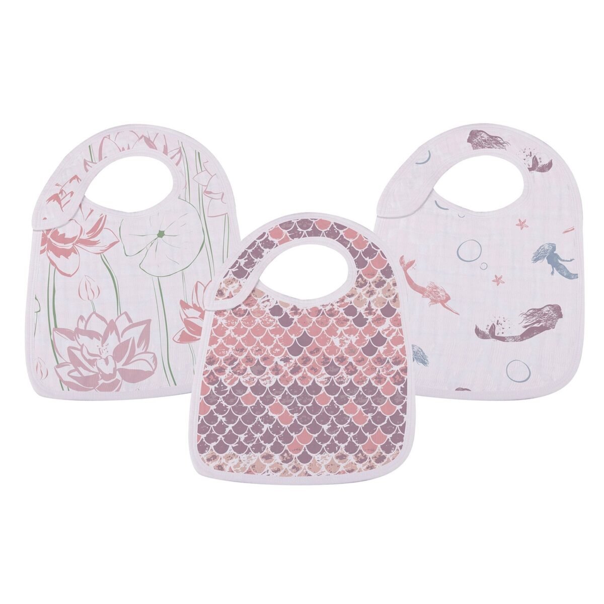 Under the sea bamboo muslin snap bibs 3pk | cloudybébé baby product